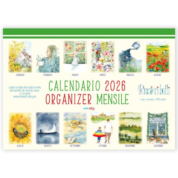 Calendario 2026 - Pensieri Belli Organizer Mensile